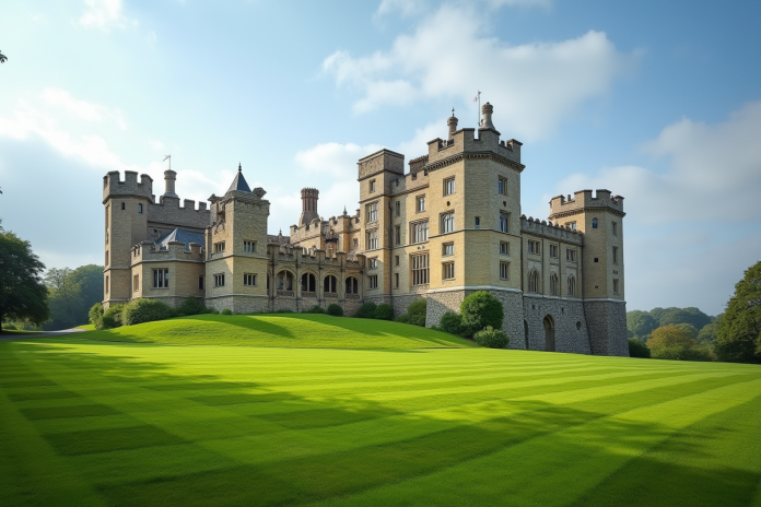 chateau-historique-heritage-uk Château historique britannique avec jardins verts