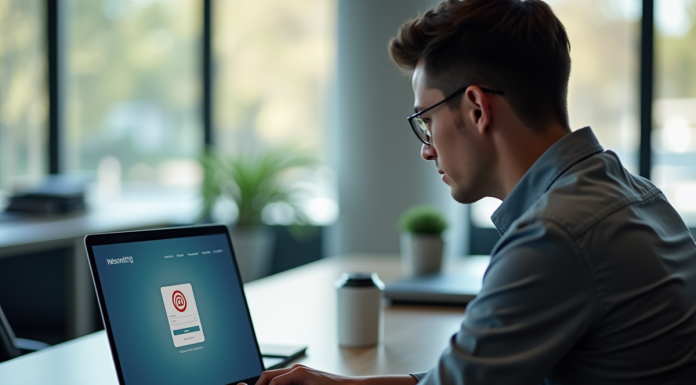Espace de travail moderne à Créteil avec personne sur ordinateur