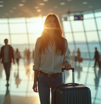 Faire face à un code de valise oublié : nos conseils Jeune femme inquiète dans un aéroport avec valise fermée