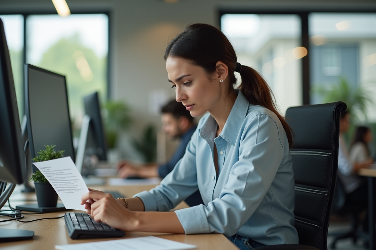 Jeune femme frustrée devant une note passive agressive