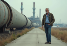 Hyperloop : pourquoi a-t-il été abandonné ? L’analyse complète Homme d'âge moyen devant une infrastructure Hyperloop inachevée