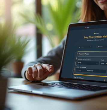 Personne confiante saisissant une phrase de récupération sur un ordinateur