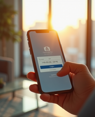 Personne utilisant un smartphone pour une verification bancaire